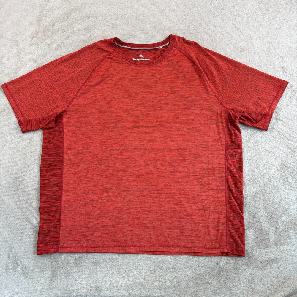 Tommy Bahama Delray IslandZone Crewneck T-Shirt Men 2XL Red Performance NWOT $85